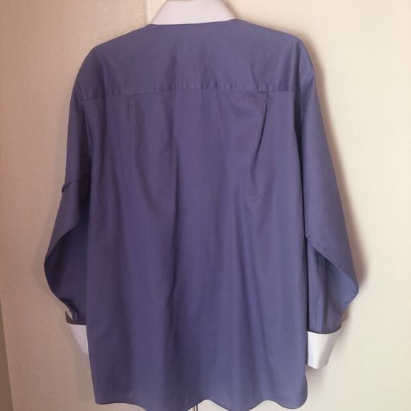 Donald J. Trump Mens Dress Shirt Purple Point Collar Pocket French Cuff 16 - Picture 3 of 9